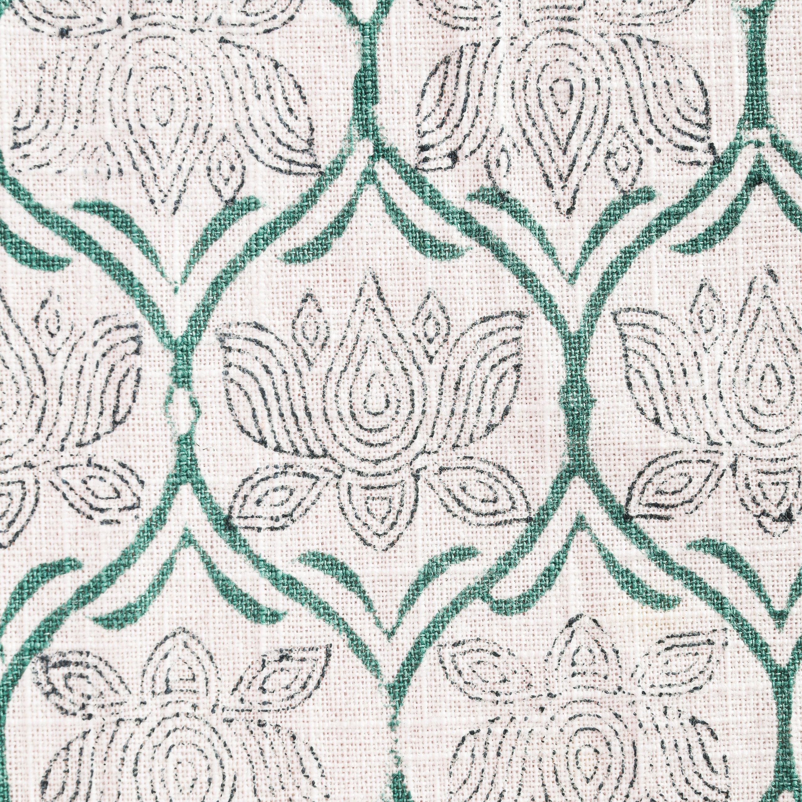 Azureous Lotus Block Printed Table Cover - Image 3