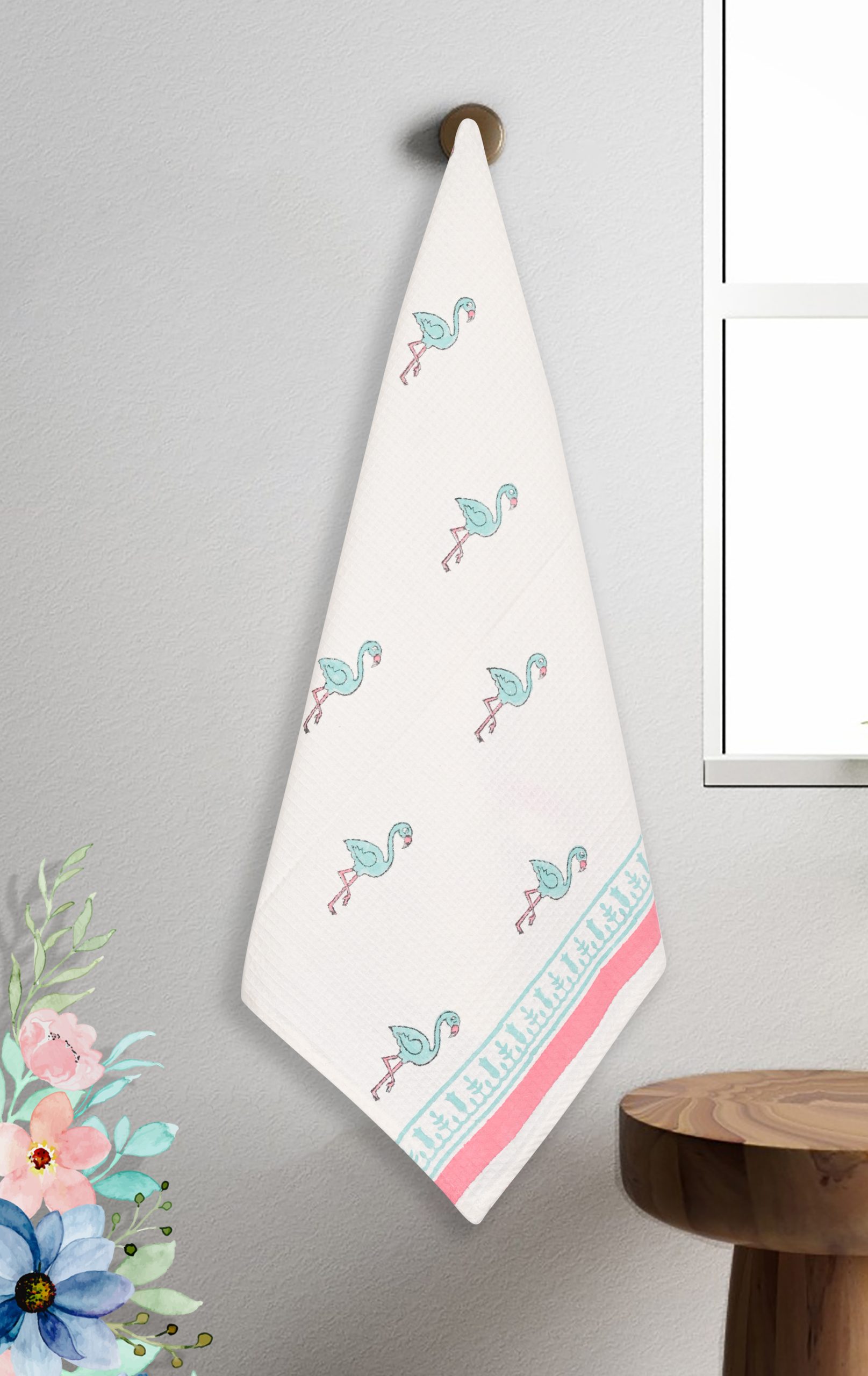 Rosie Block Printed Kids Bath Towels