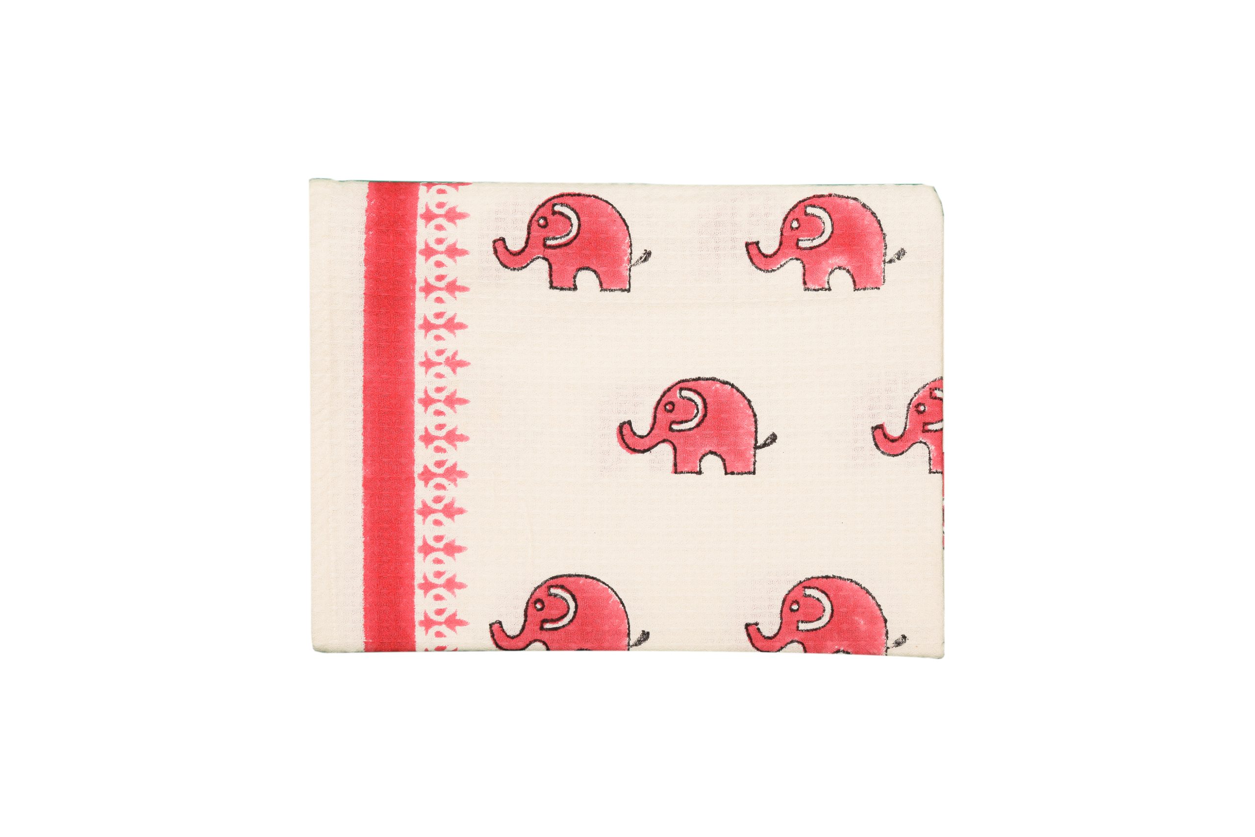 Pink Dumbo the Elephant Block Printed Kids Bath Towels - Image 3