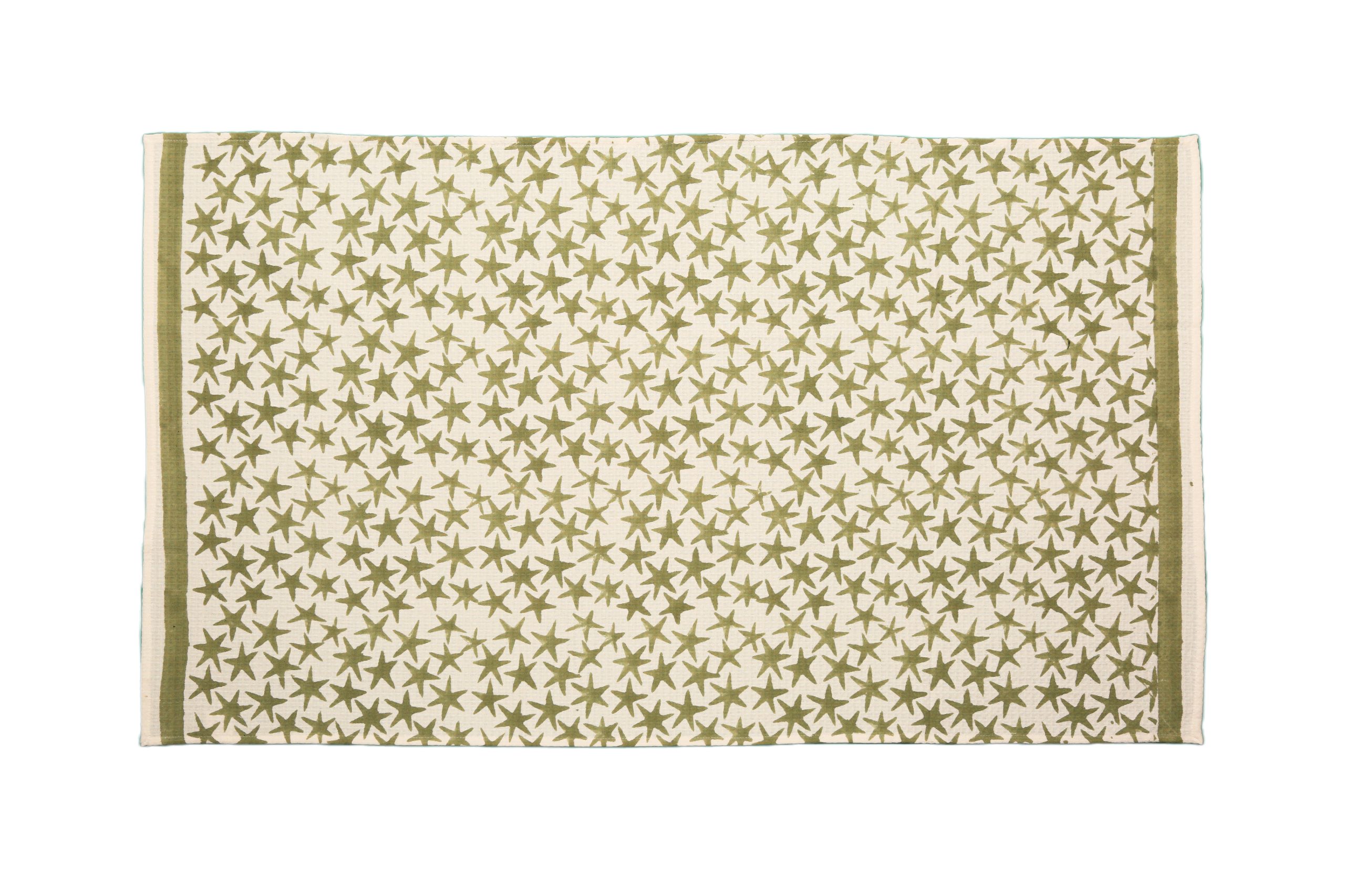 Green Alpha Star Block Printed Kids Bath Towels - Image 4