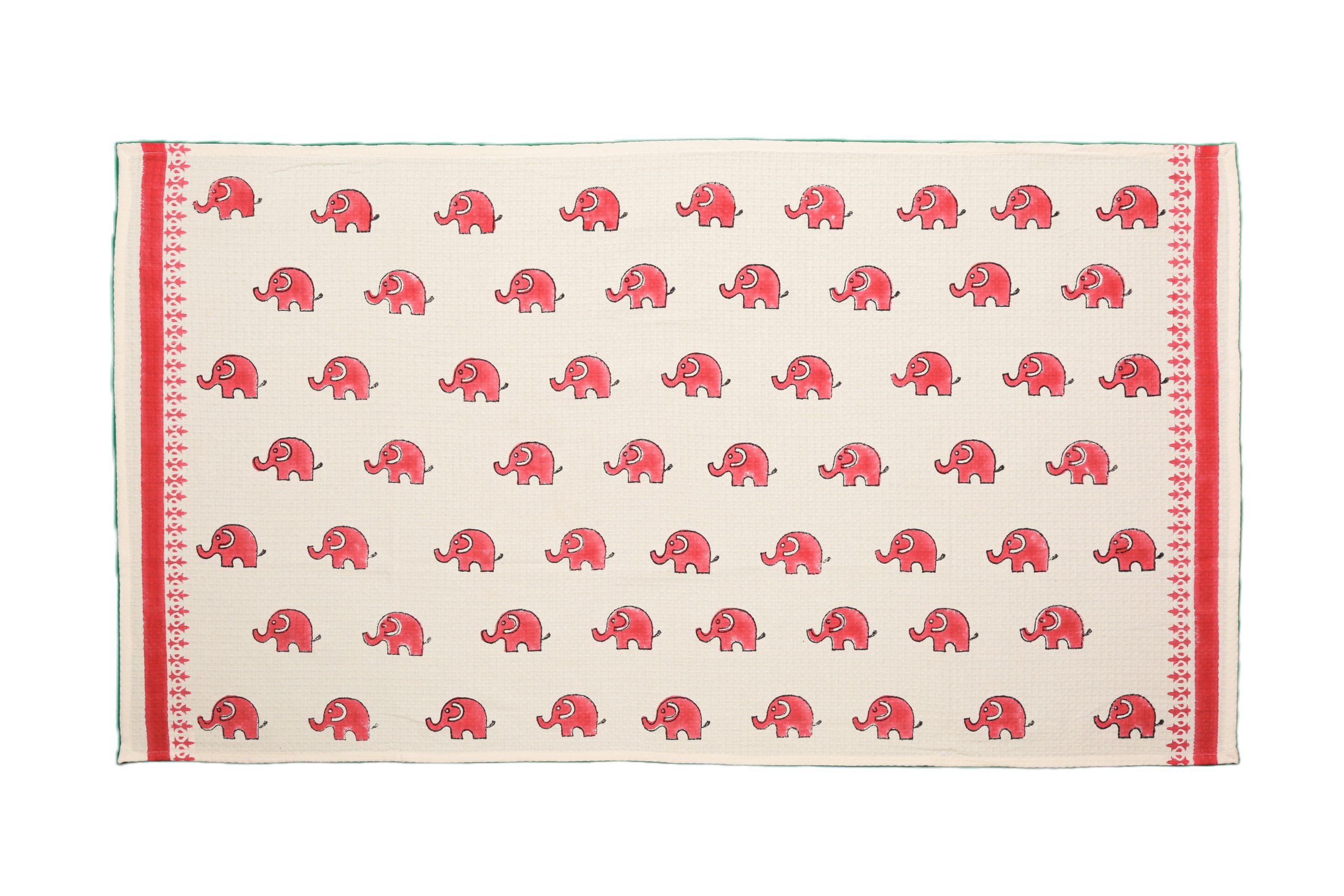 Pink Dumbo the Elephant Block Printed Kids Bath Towels - Image 2