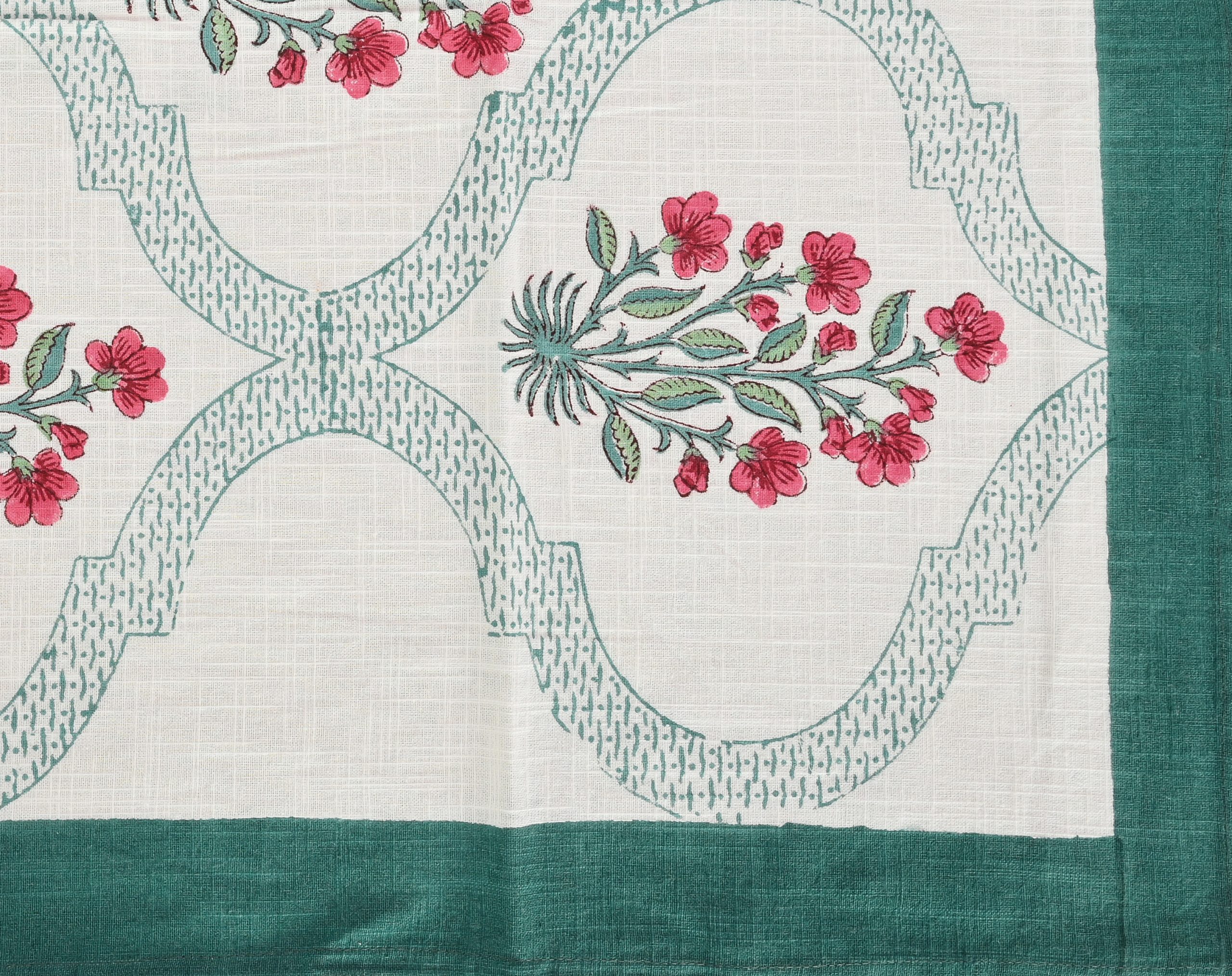 Keepsake Rose Block Printed Table Cover - Image 4