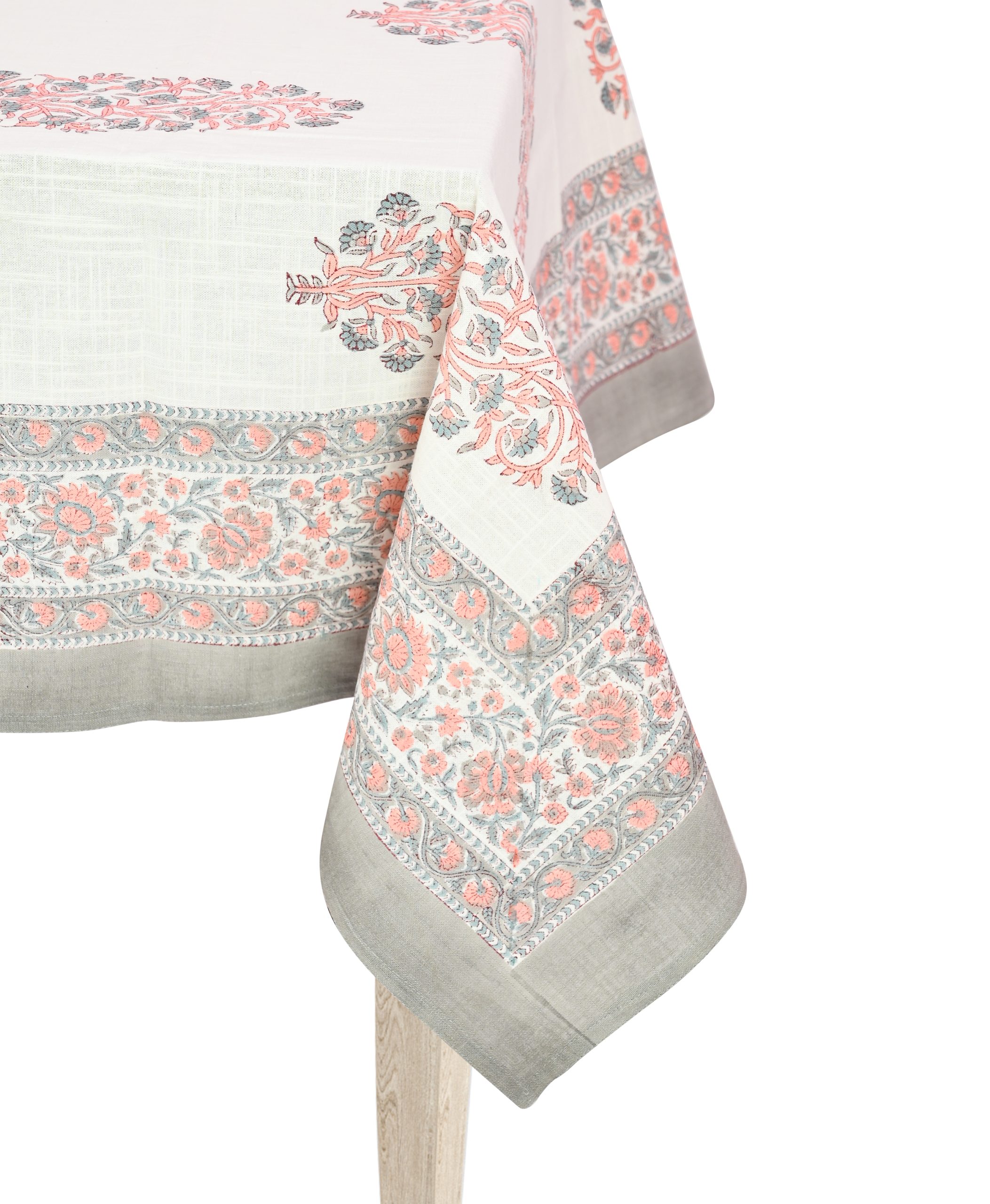 Edelweiss Flower Block Printed Table Cover - Image 2