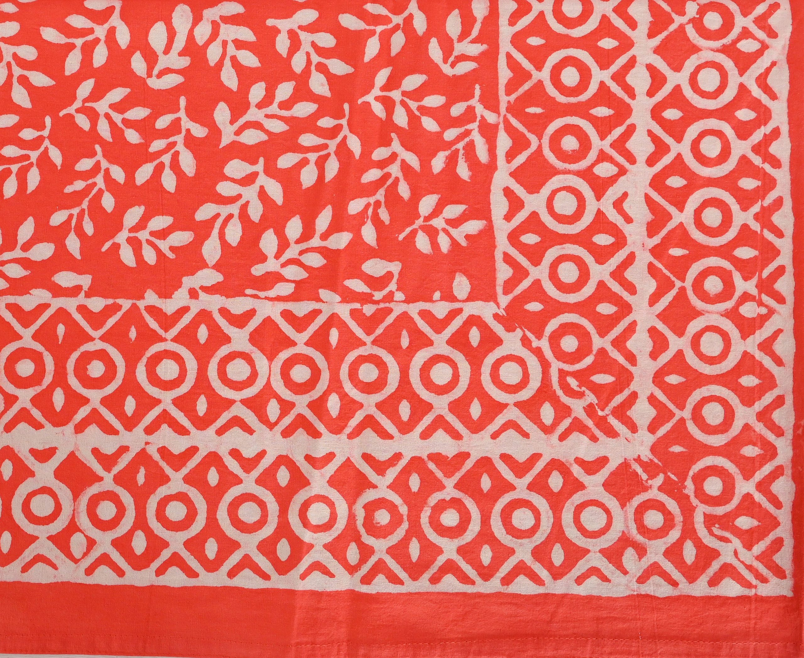 Orange Sparks Block Printed Table Cover - Image 4