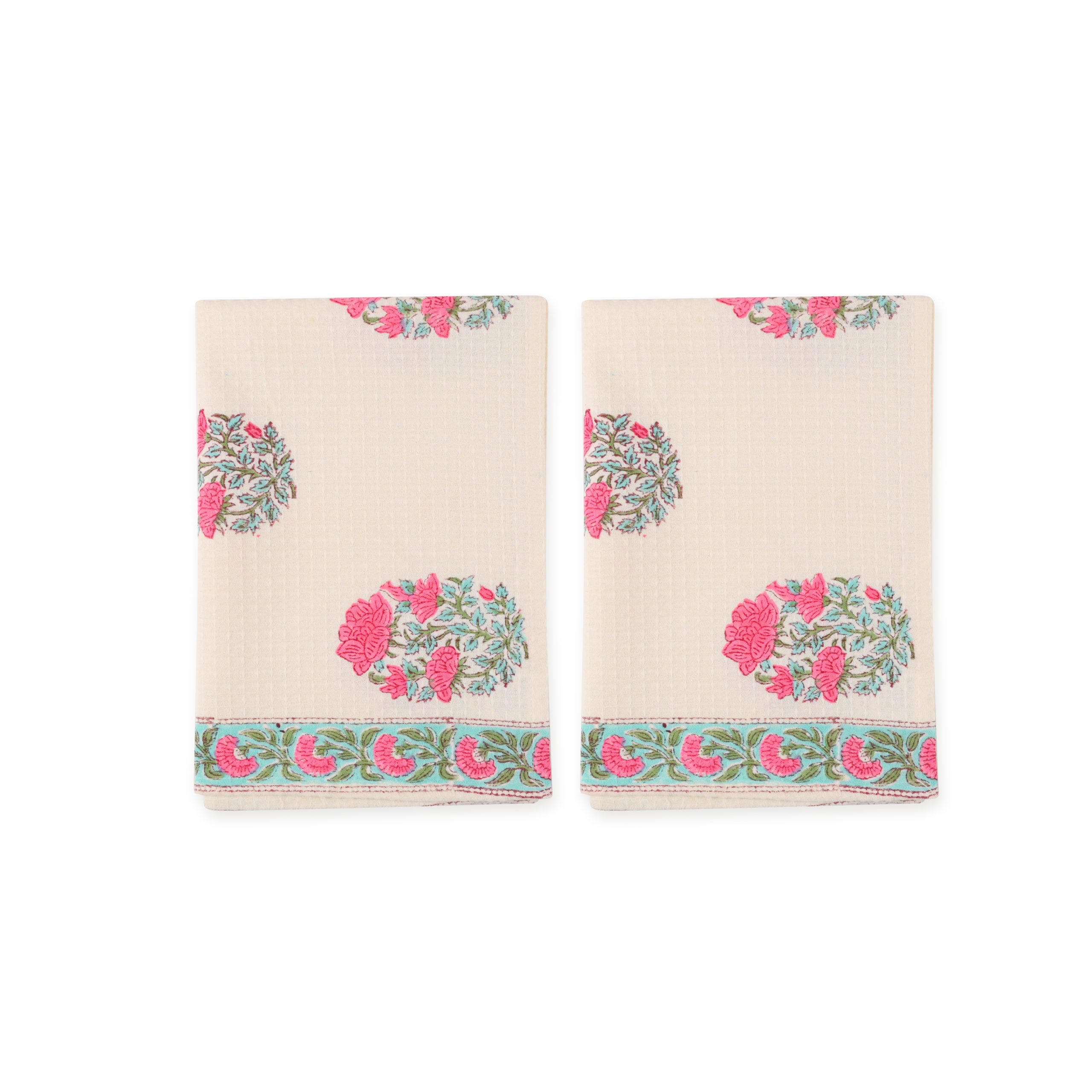 Morning Hand Block Printed Hand Towels - Image 2