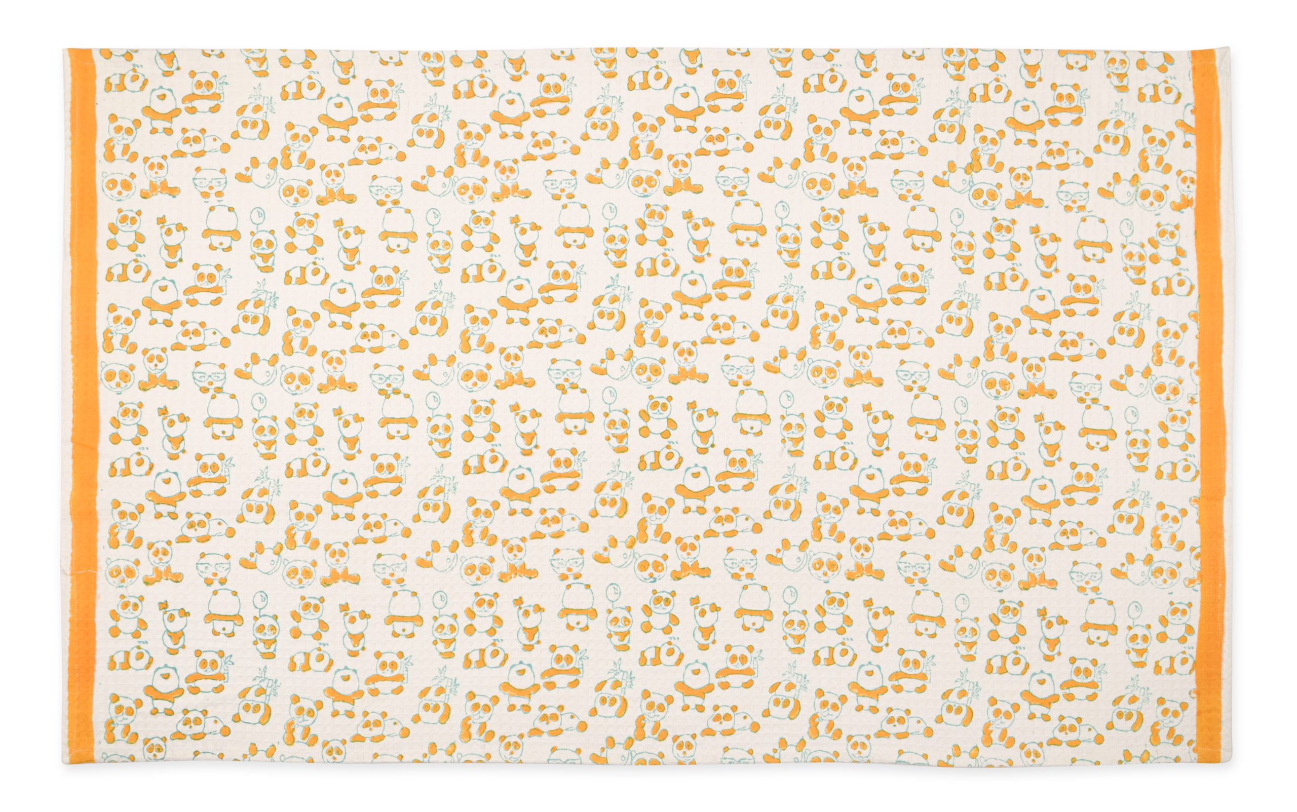 Yellow Rambo Block Printed Kids Bath Towels - Image 3