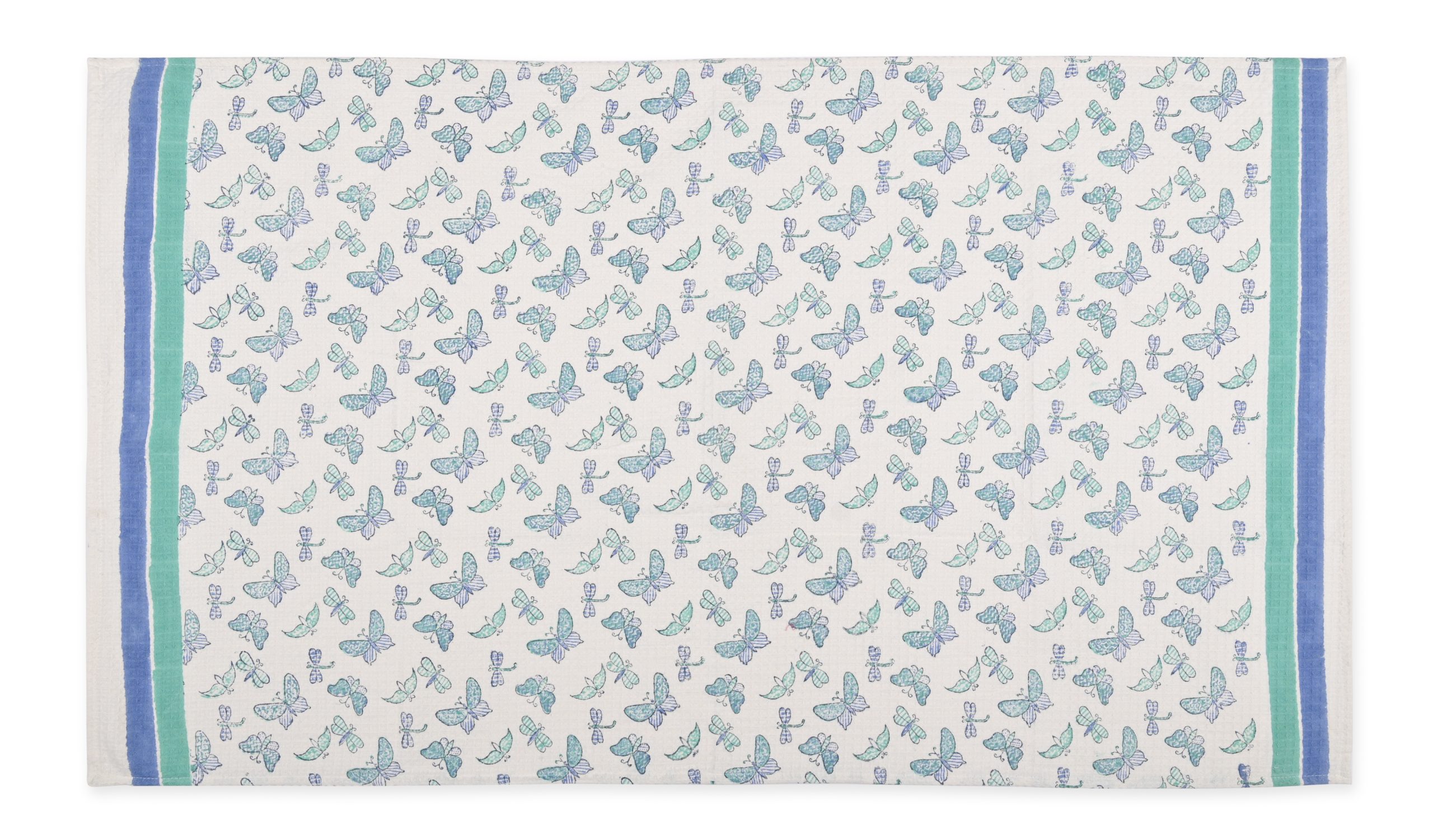 Blue Marsh Fritillary Block Printed Kids Bath Towels - Image 3