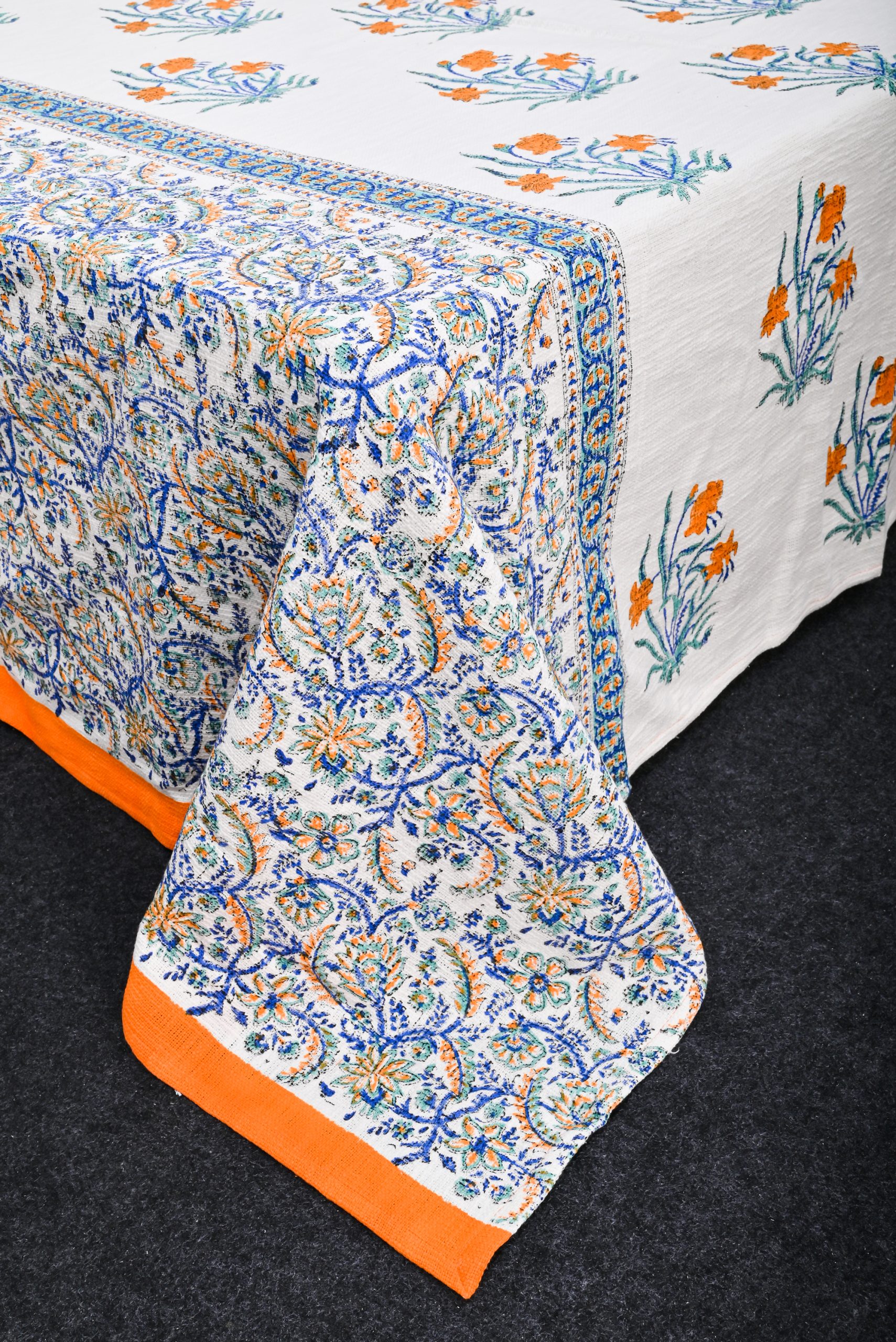 Spray Rose Block Printed Bedcover + 2 Pillow Cover - Image 3
