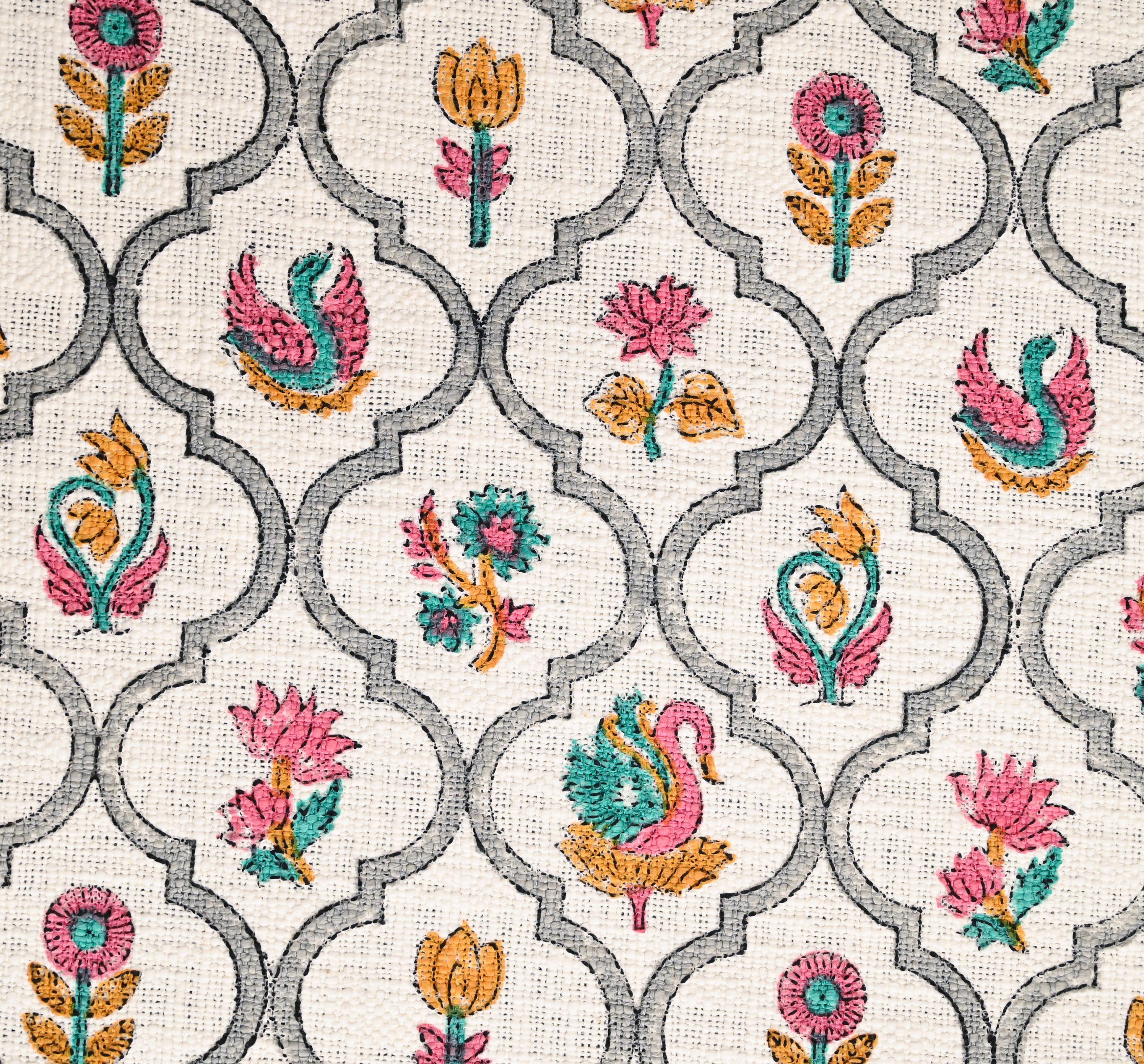 Foxglove Block Printed Bedcover + 2 Pillow Cover - Image 3