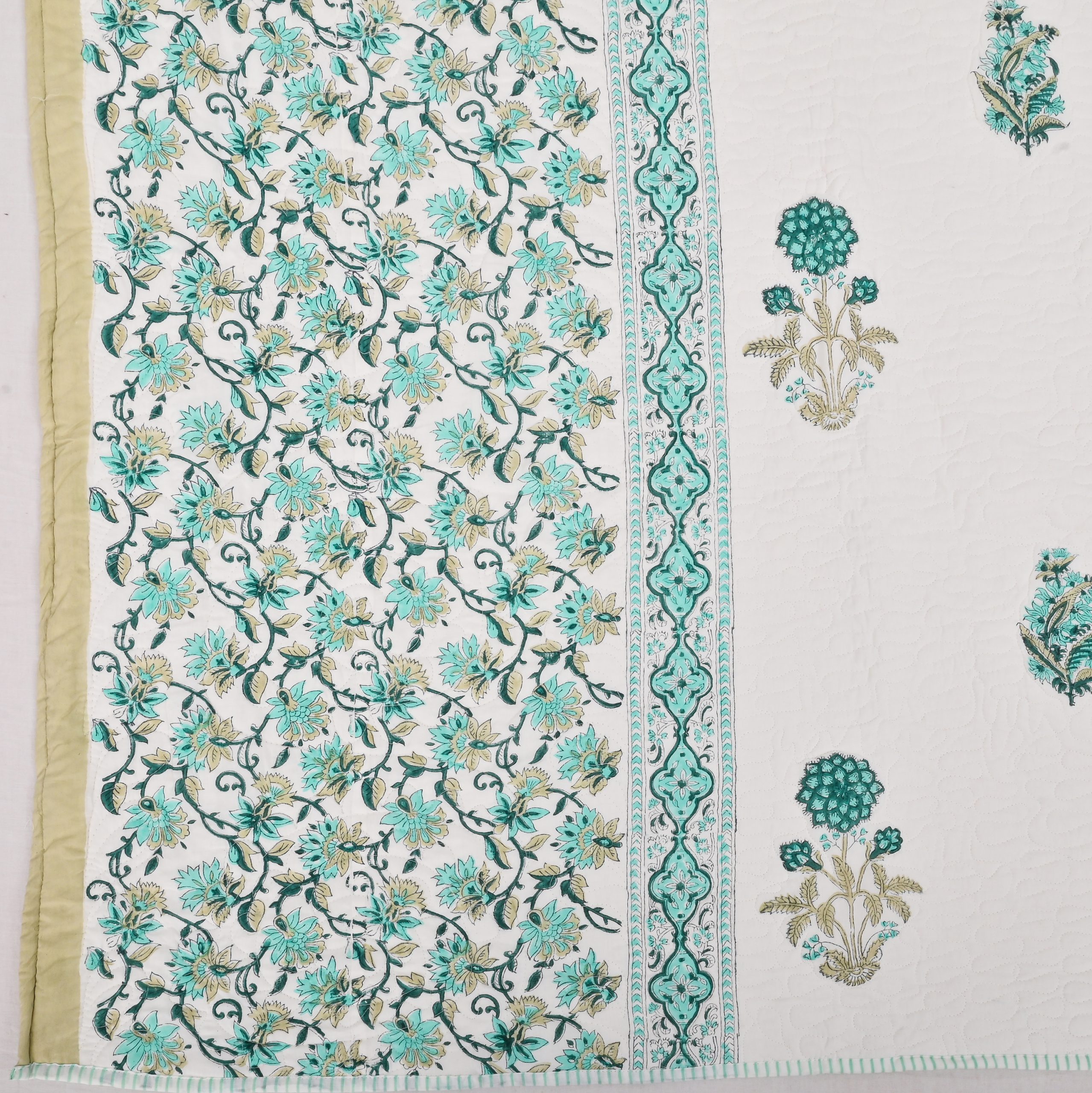 Lilac Hand Block Printed Bedcover + Pillow Cover - Image 5