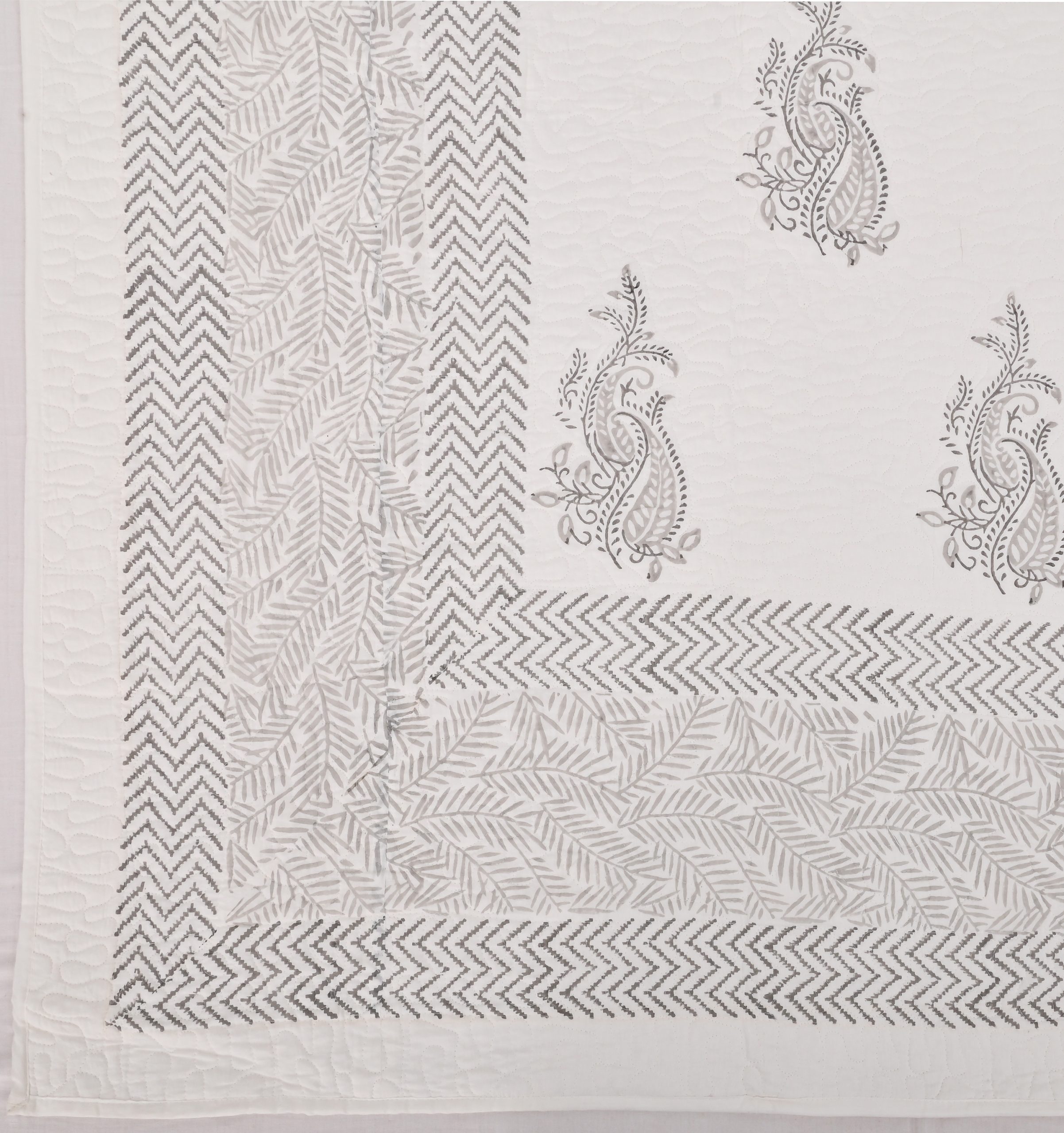 Fern Hand Block Printed Bedcover + Pillow Cover - Image 5