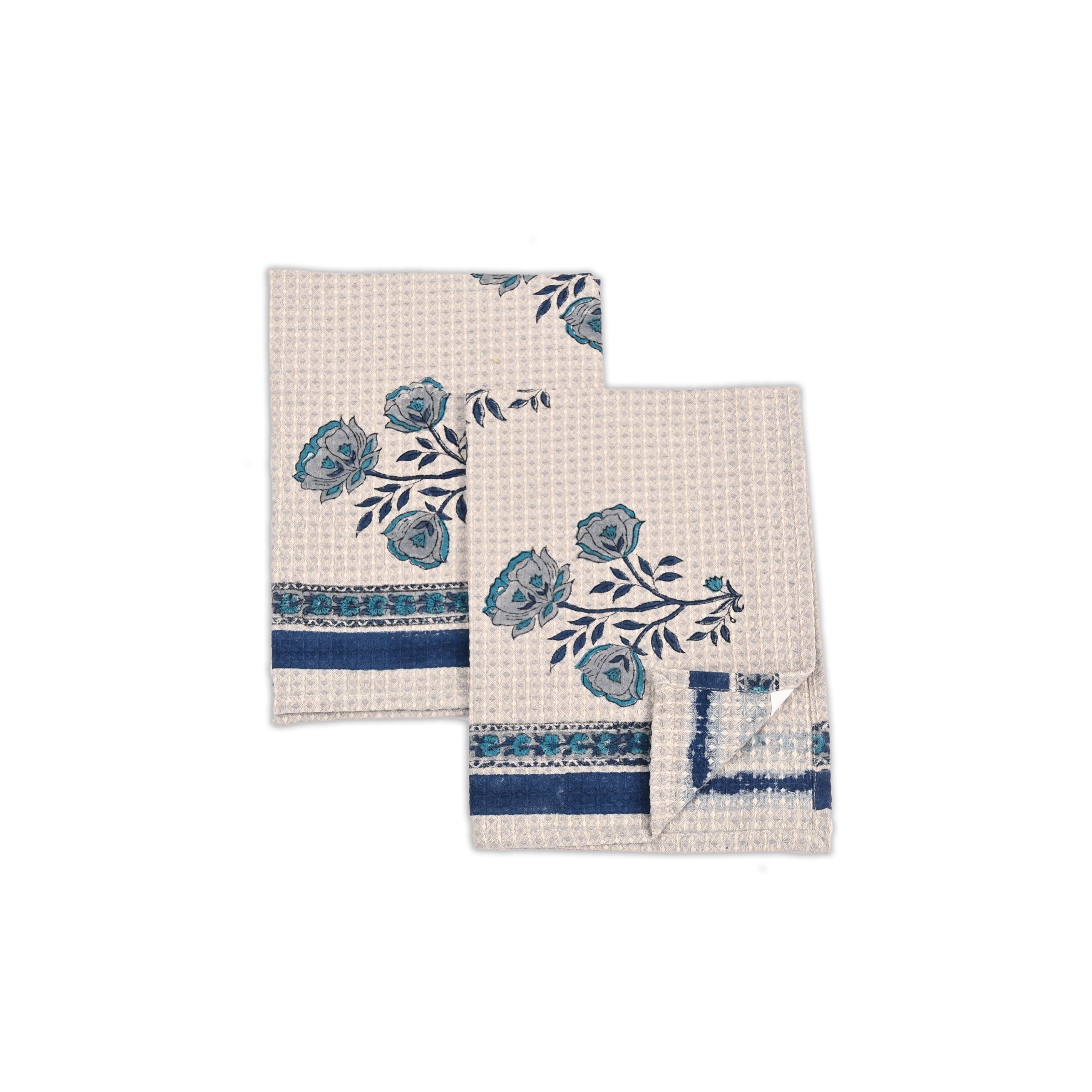 Pansy Flower Hand Block Printed Hand Towels - Image 4