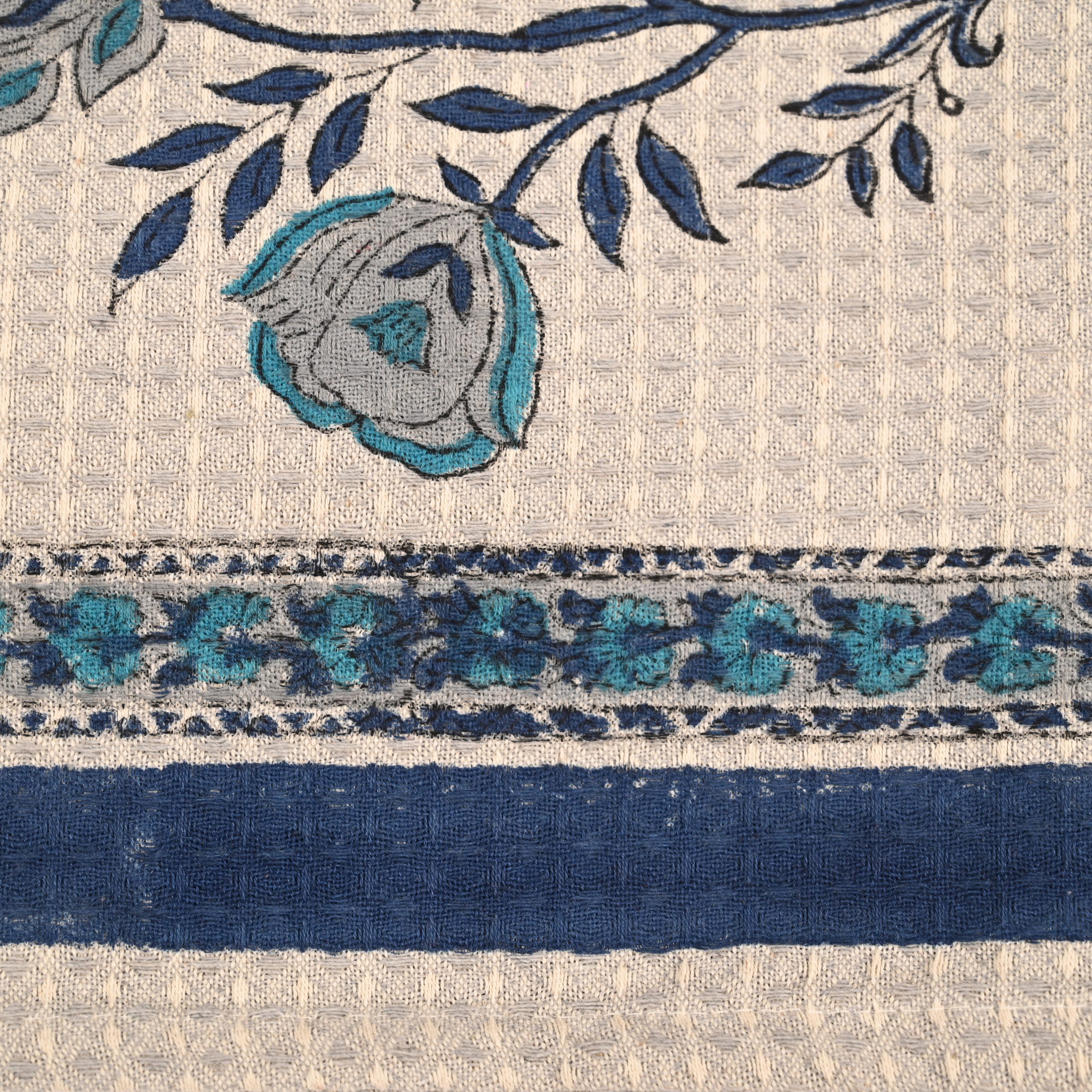 Pansy Flower Hand Block Printed Hand Towels - Image 3