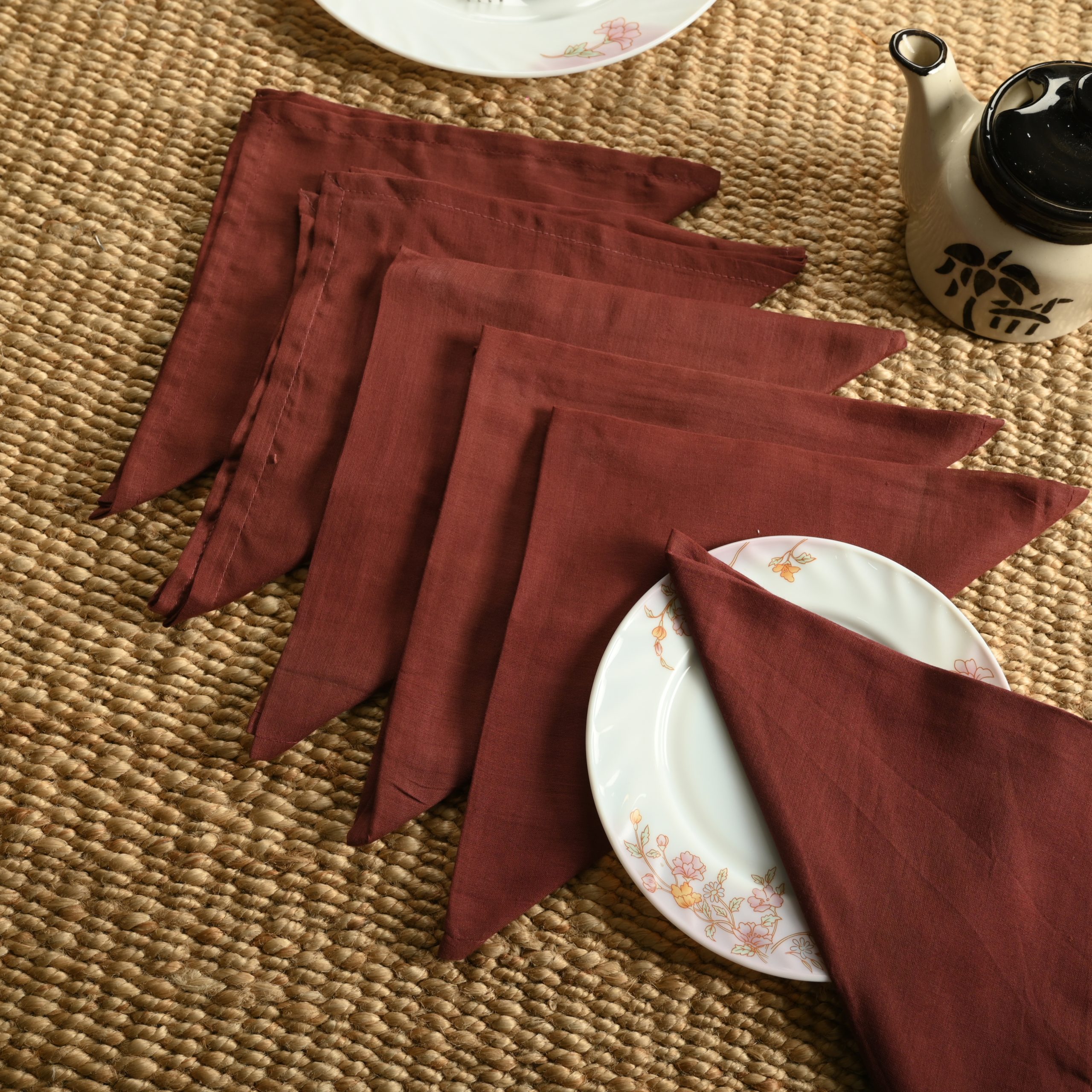 WaterLily Block Printed Placemat & Napkins - Image 5