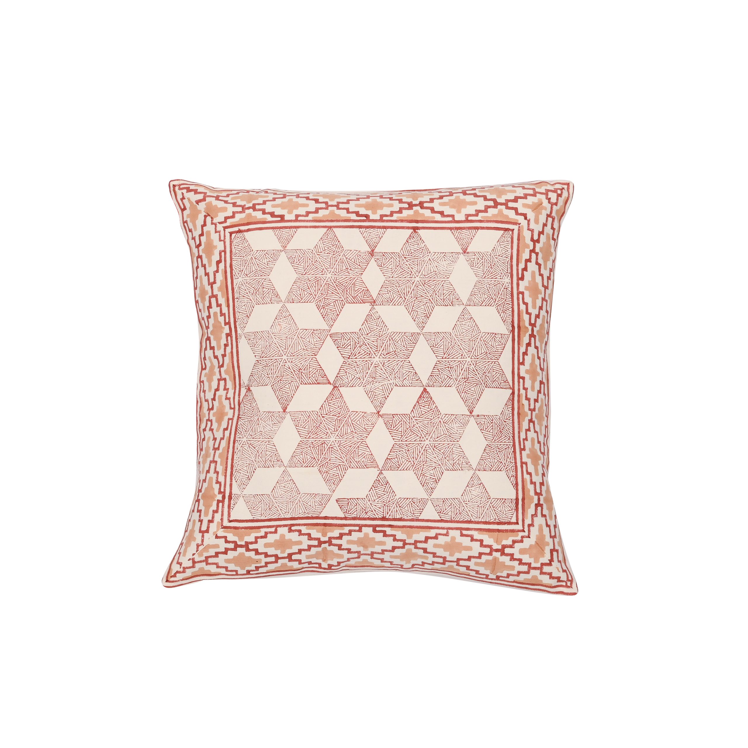 Red Star Block Printed Cushion Covers - Image 2