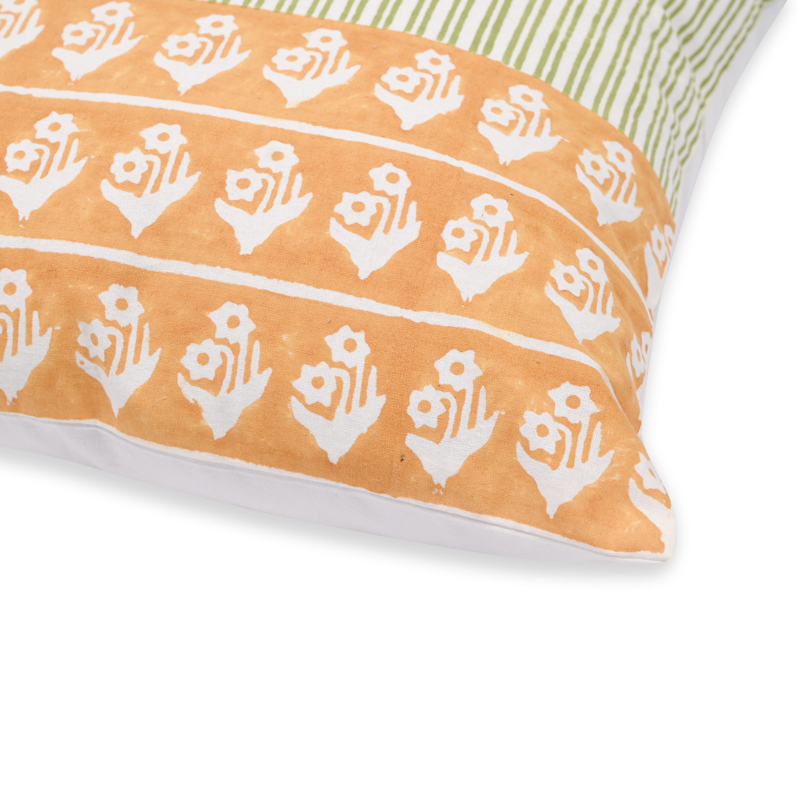 Yellow Birch Block Printed Cushion Covers - Image 4